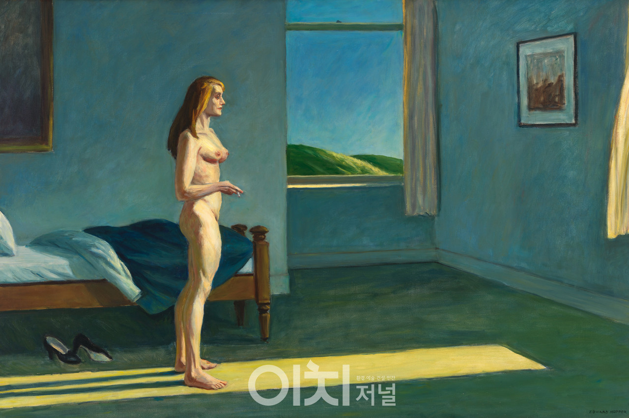 에드워드 호퍼, 〈햇빛 속의 여인〉, 1961. 린넨에 유채, 101.9 × 152.9 cm