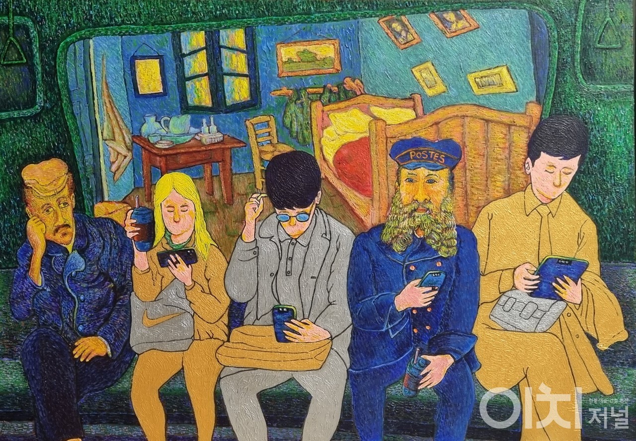 반고흐의 지하철 100×65cm acrylic on canva 2023