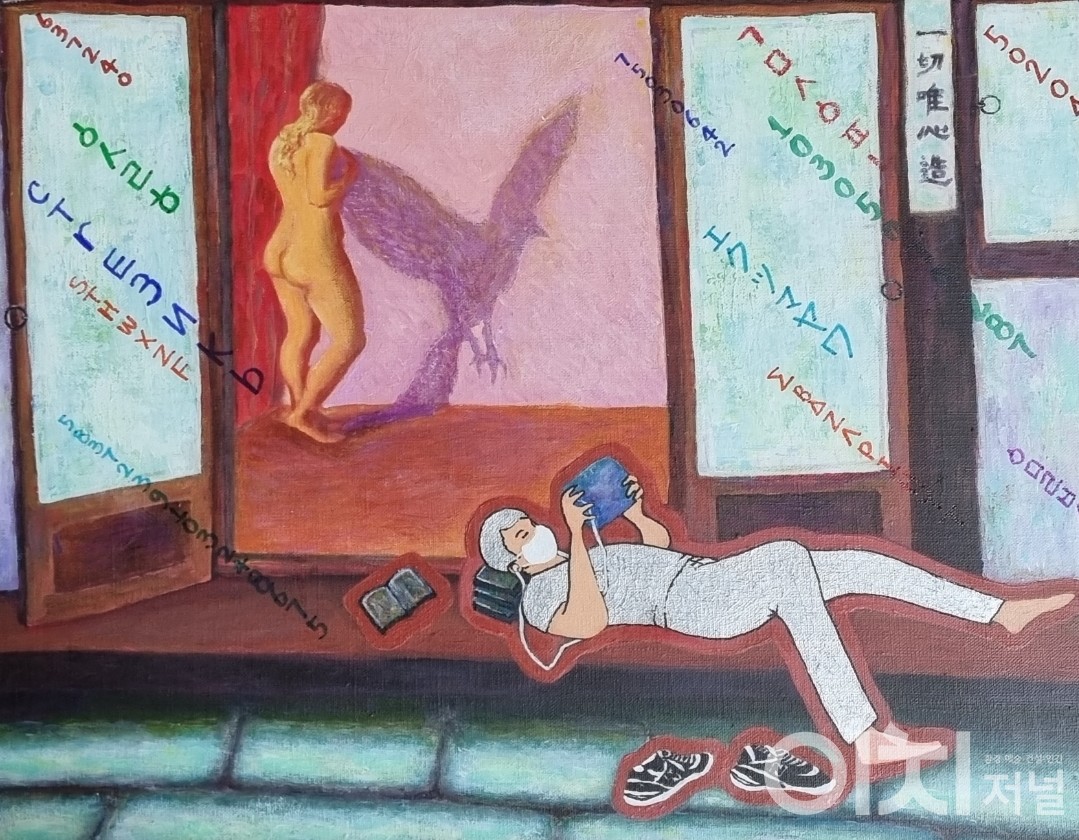 한옥의 가상현실 40호m 5Cm acrylic on canvas 2021-0