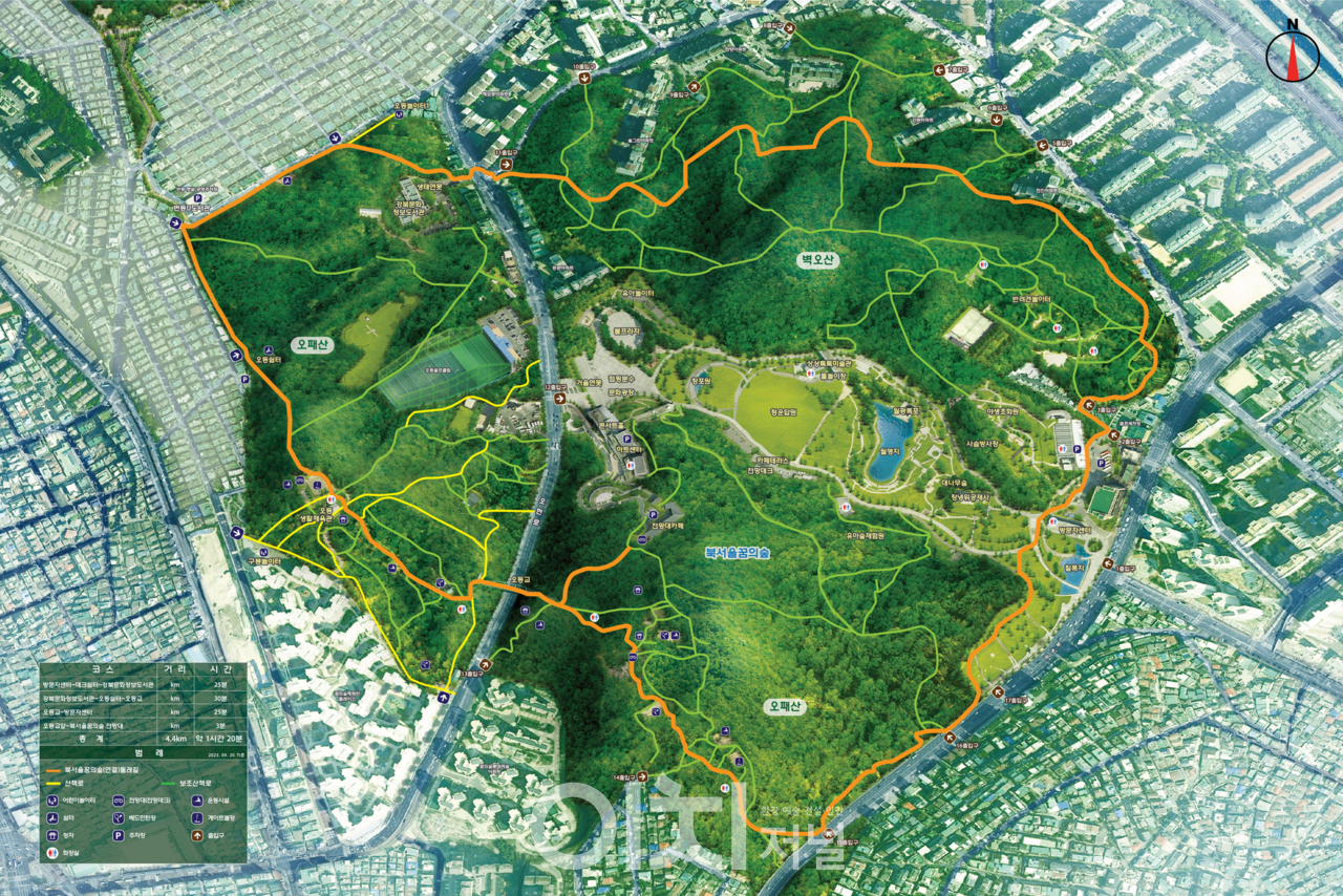 북서울꿈의숲 둘레길 안내도