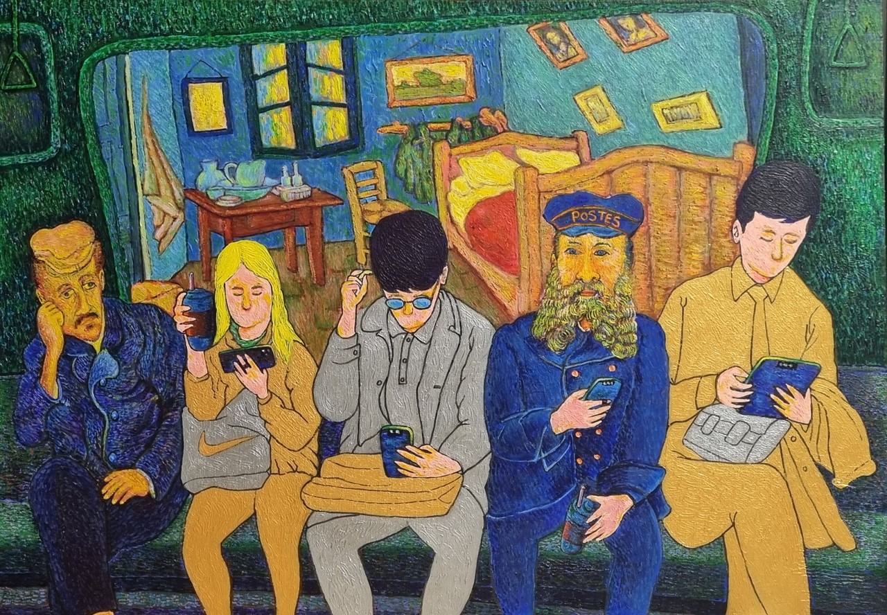 반고흐 지하철 100×  65cm 아크릴화  2023