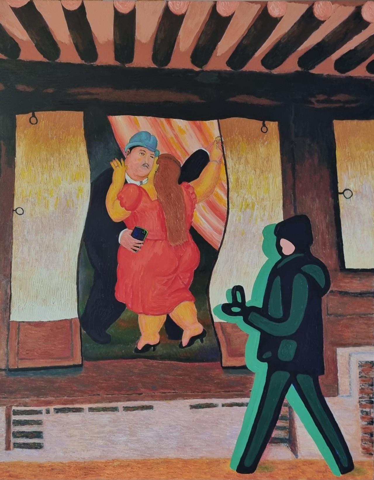 한옥의 가상현실100×  65cm 아크릴화  2023