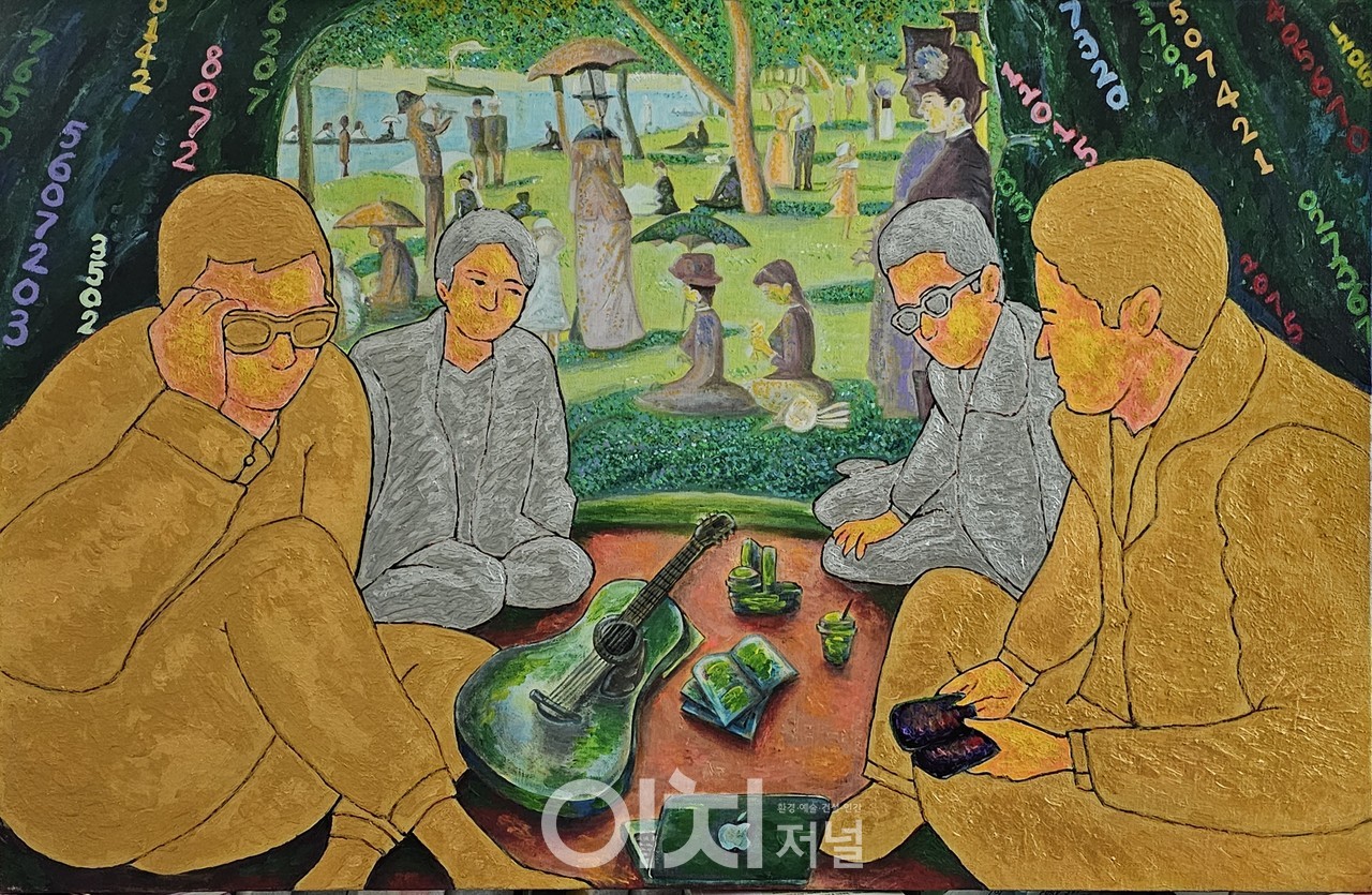 쇠라의 캠핑클럽 100 ×  65cm 아크릴화  2023