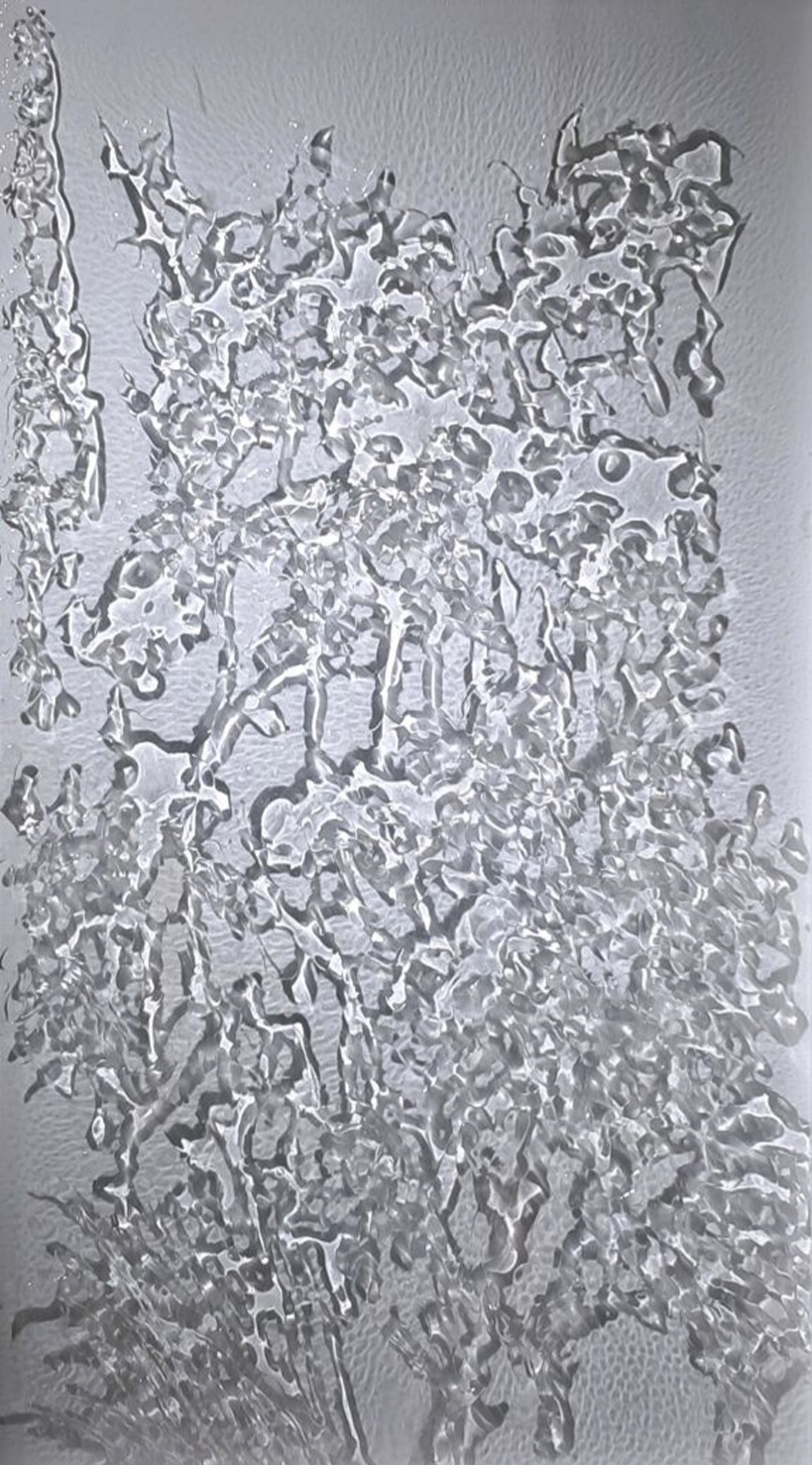 목단(모란꽃) 450×600 아크릴 위에 레진채색 2022