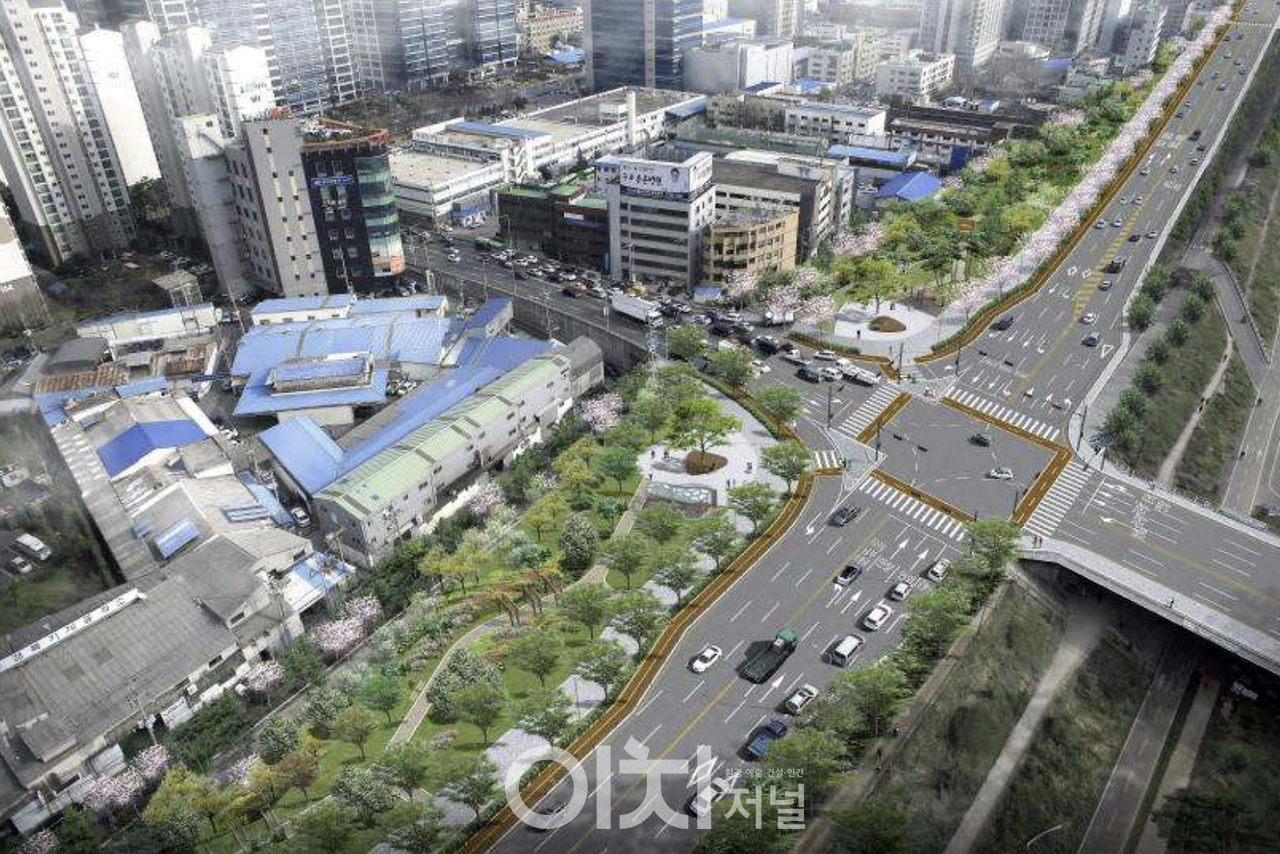 평면교차로 조감도(광명교교차로)