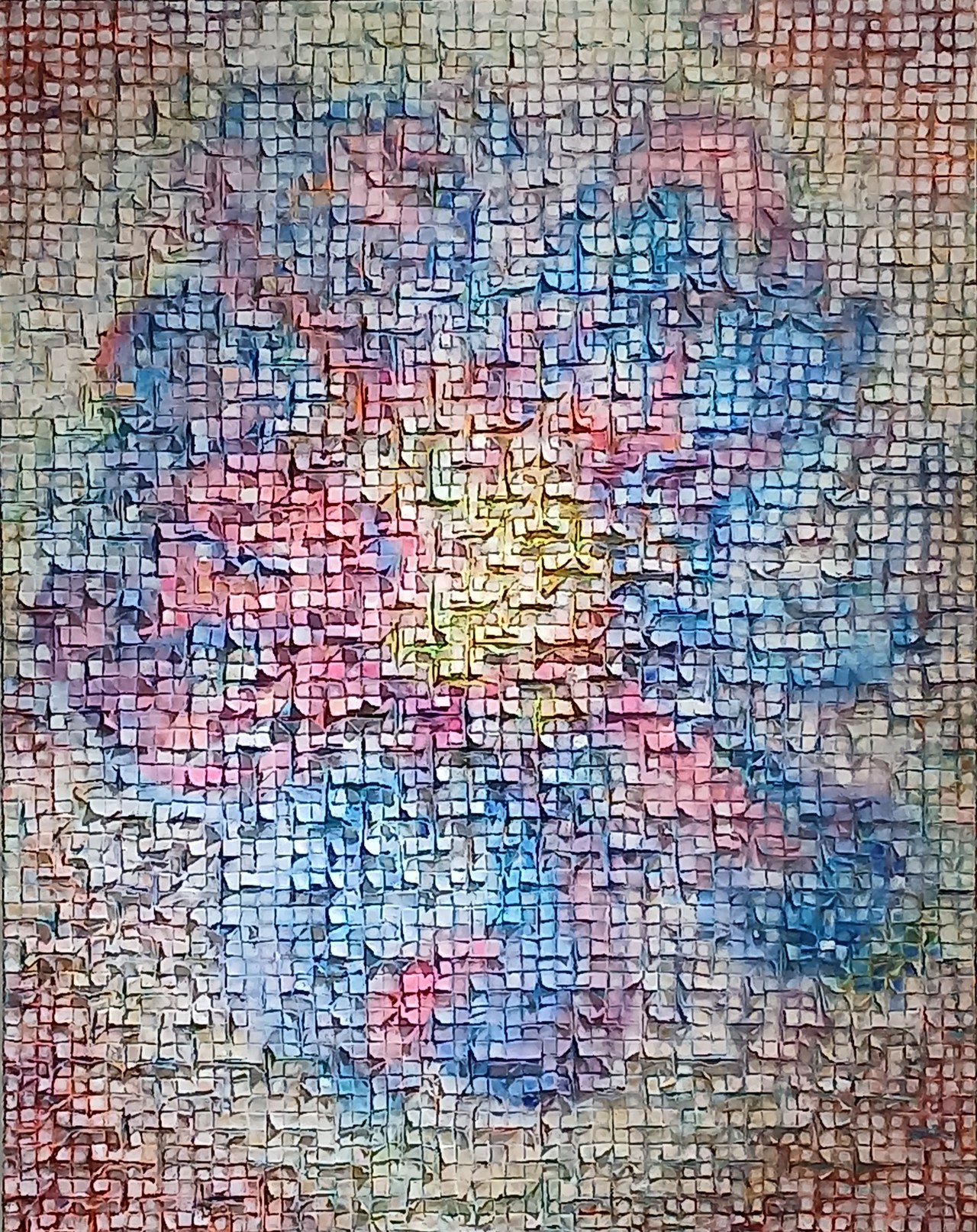 세상의 첫 아침 116.8×91cm mixed media Oil on fabric 2025