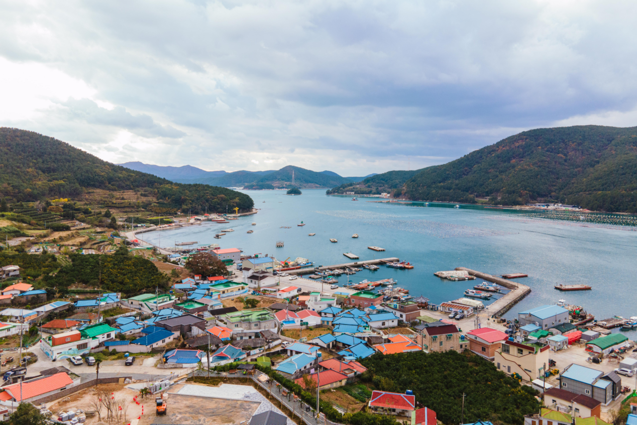 산달도마을 전경